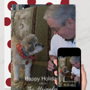 Carte simple Red Polka Dot Photo Holiday