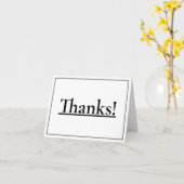 Carte Simple, Respectable & Dapper "Merci !" (Fleur jaune)