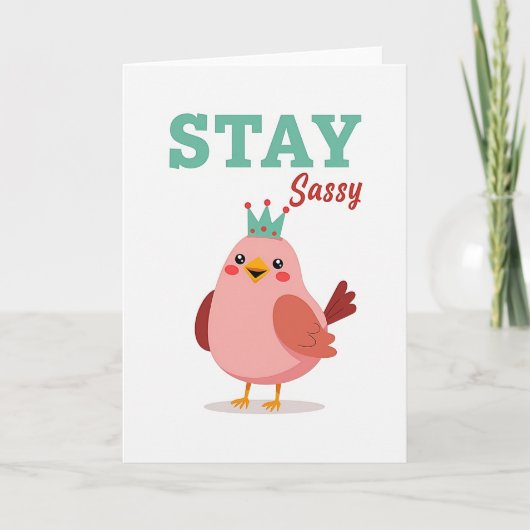 Carte Simple Reste Sassy Bird (Devant)