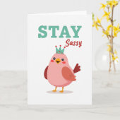 Carte Simple Reste Sassy Bird (Fleur jaune)