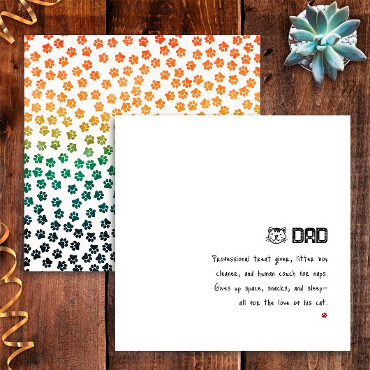 Carte simple rétro coucher de soleil pattes de cha