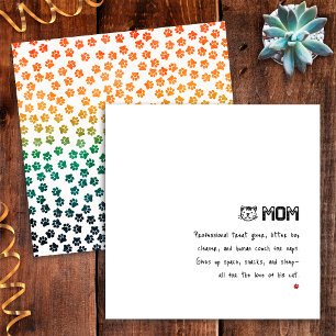 Carte Simple Rétro Crépuscule Pattes de Chat Maman