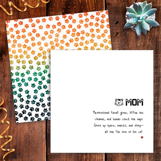 Carte simple rétro de pattes de chat au coucher du