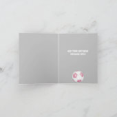 Carte simple rose blanc balle de football heureux annive (Intérieur)