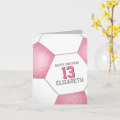 Carte simple rose blanc balle de football heureux annive (Fleur jaune)