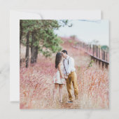 Carte Simple rose florale photo mariage élégant (Dos)