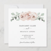 Carte Simple rose florale photo mariage élégant (Devant)