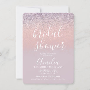 Carte Simple Rose Gold Rose Poudré Fête de Mariage Paill