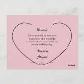 Carte simple Rose rose femme d'honneur (Dos)