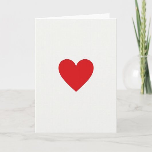 Carte Simple Rouge Cœur Amour (Devant)