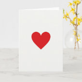 Carte Simple Rouge Cœur Amour (Fleur jaune)