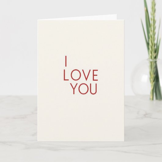 Carte Simple Rouge Je T'Aime (Devant)