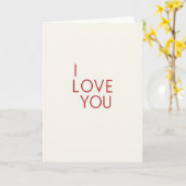 Carte Simple Rouge Je T'Aime (Fleur jaune)