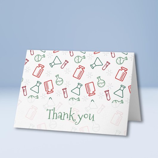 Carte Simple Rouge Vert Laboratoire Science Merci
