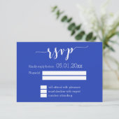 Carte simple Royal Blue Wedding RSVP (Debout devant)