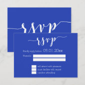 Carte simple Royal Blue Wedding RSVP (Devant / Derrière)