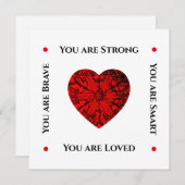 Carte simple Ruby Red Heart Valentine Flat Holiday (Devant / Derrière)