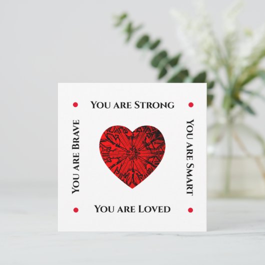 Carte simple Ruby Red Heart Valentine Flat Holiday (Debout devant)