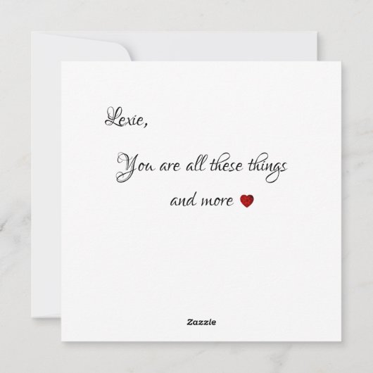 Carte simple Ruby Red Heart Valentine Flat Holiday (Dos)