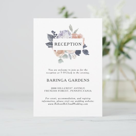 Carte simple Rustique de mariage floral (Debout devant)