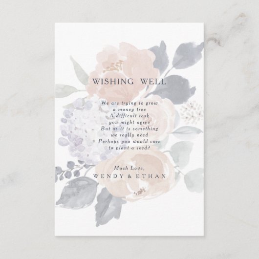 Carte simple Rustique Mariage Floral Wishing Well  (Devant)