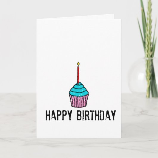Carte simple salutation d'anniversaire heureuse (Devant)