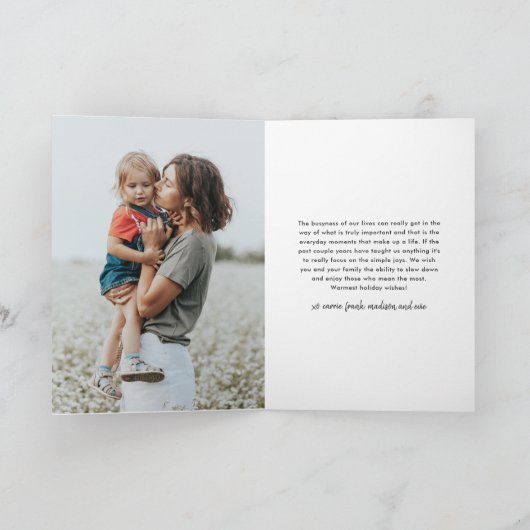 Carte Simple Script 5 Photo Joyeux Noël (Intérieur)