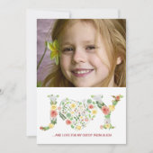 Carte Simple script de joie de Fête des pères florale (Devant)