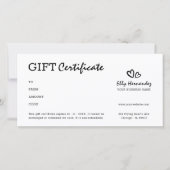 Carte Simple Script Logo Coeur Black Certificat cadeau (Devant)