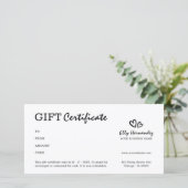 Carte Simple Script Logo Coeur Black Certificat cadeau (Debout devant)