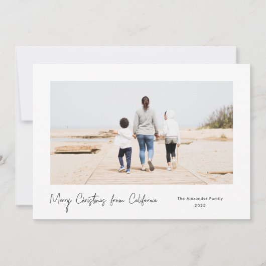 Carte Simple Script minimal Joyeux Noël (Devant)