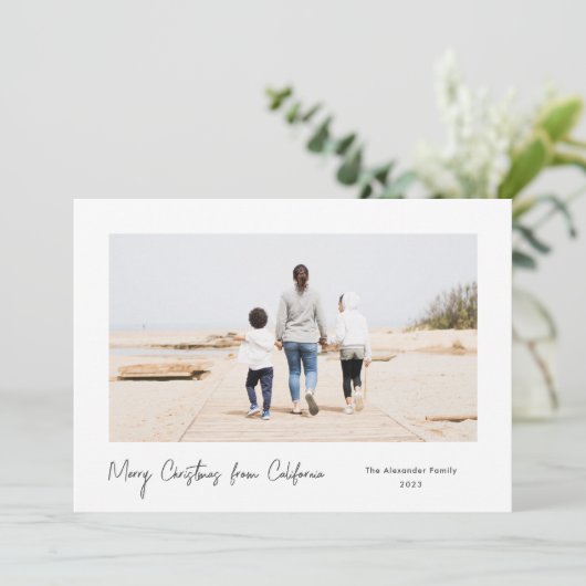 Carte Simple Script minimal Joyeux Noël (Debout devant)