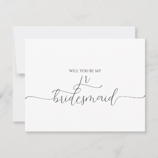 Carte Simple Script Minimal Junior Bridesmaid Propositio (Devant)