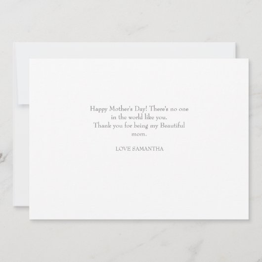 Carte Simple script moderne 5 photo | Joyeuse Fête des m (Dos)