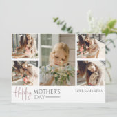 Carte Simple script moderne 5 photo | Joyeuse Fête des m (Debout devant)