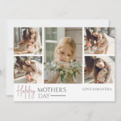 Carte Simple script moderne 5 photo | Joyeuse Fête des m (Devant)