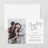 Carte Simple script photo Retarder l'invitation de date (Devant / Derrière)