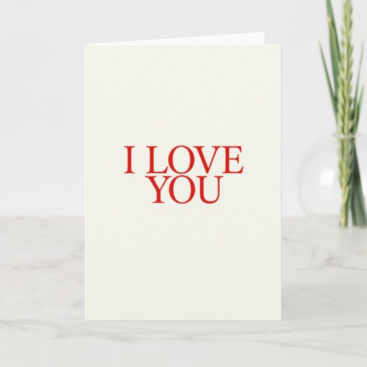 Carte Simple Serif Je T'Aime (Devant)