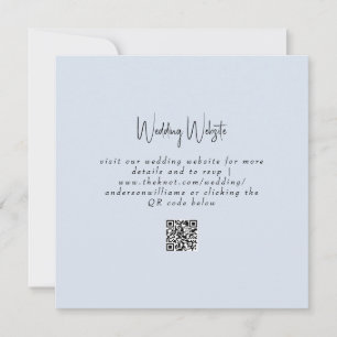 Carte Simple Site Web QR Code Mariage Bleu Poussiéreux C