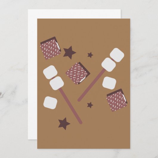 Carte Simple Smores Cookies Feu de camp Salutation (Devant / Derrière)