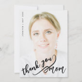 Carte Simple Stylish Thank You Mom Black Script Photo (Devant)