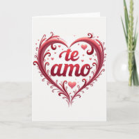 Carte Simple Te Amo en forme de cœur