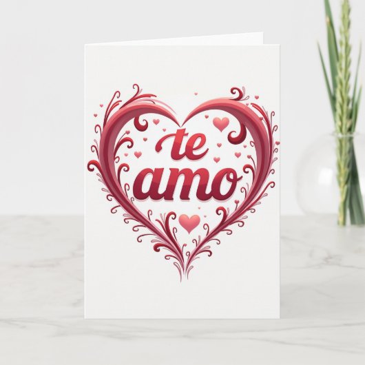 Carte Simple Te Amo en forme de cœur (Devant)