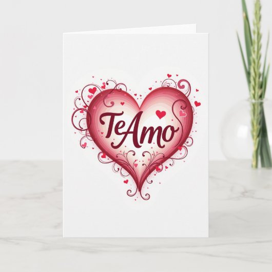 Carte Simple Te Amo Heart Love Card (Devant)