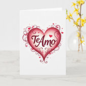 Carte Simple Te Amo Heart Love Card (Fleur jaune)