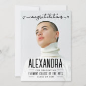 Carte Simple Trendy Congratultions Graduate Script Photo (Devant)