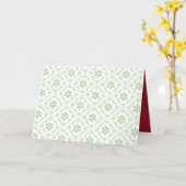 Carte Simple vacances Rouge Vert personnalisé (Fleur jaune)