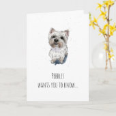 Carte Simple Westie Terrier de l'Ouest Père de la fête d (Fleur jaune)