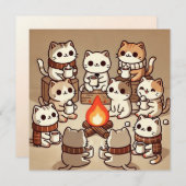 Carte simple Whiskers Campfire (Devant / Derrière)