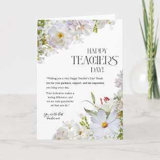 Carte Simple White Floral Teacher’s Day Card